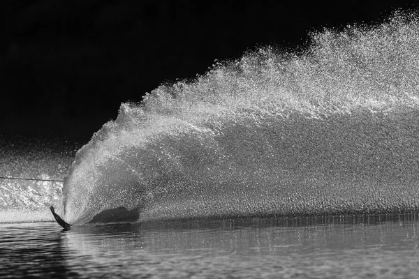 Water-Skiing Action Black White — Stock Photo, Image