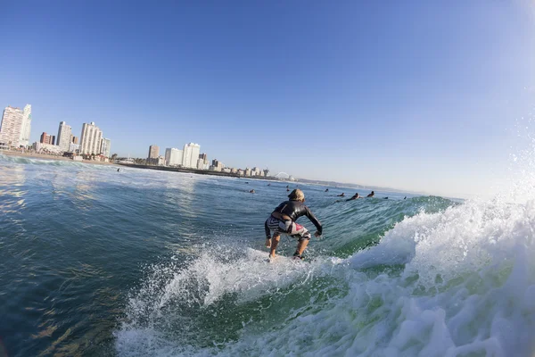 Surfing Boy Water Action Durban — Stock Photo, Image