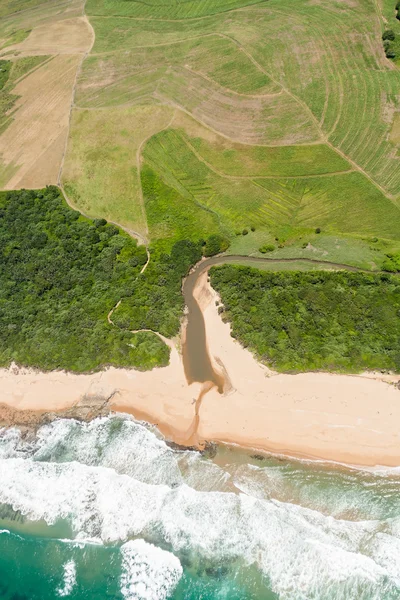 Aerial Flying River Lagoon Coastline — Stock Photo, Image