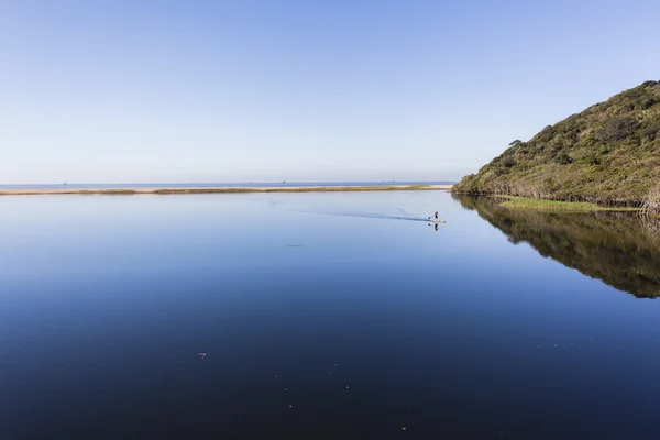 River Beach  Lagoon Paddler — Fotografie, imagine de stoc