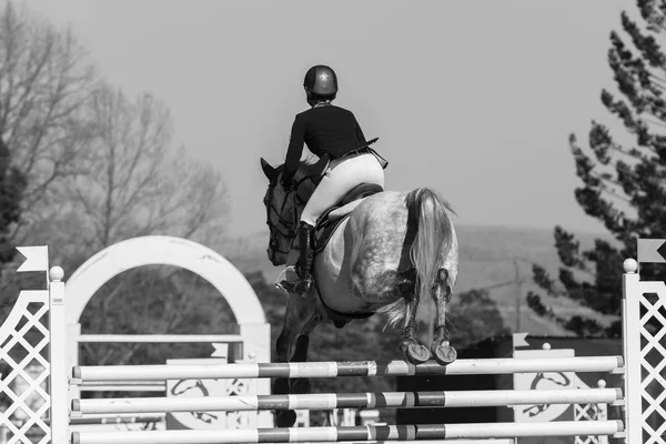 Horse Rider Show Jumping Vintage — Stock Photo, Image