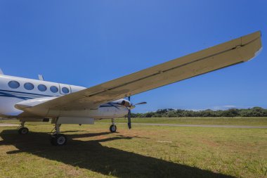 Uçak ikiz motoru kanat Closeup soyut
