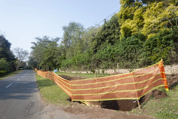 Road Internet Cable Installation — Stock Image Road Internet Cable Installation Stock Photo