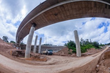 İnşaat endüstriyel karayolu genişlemesi müteahhitlerin yarı hazırlık dünya işleri