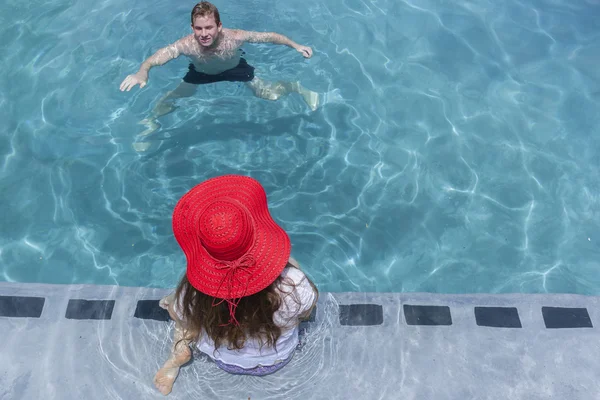 Teenagers Swimming Pool Summer — Stock Photo, Image