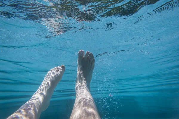 Feet Underwater Pool — Stock Photo, Image