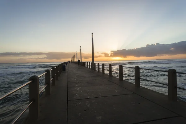 Beach Pier Ocean Sunrise — Stock Photo, Image