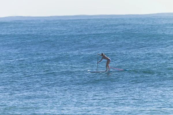 Fille Paddler Board Océan — Photo