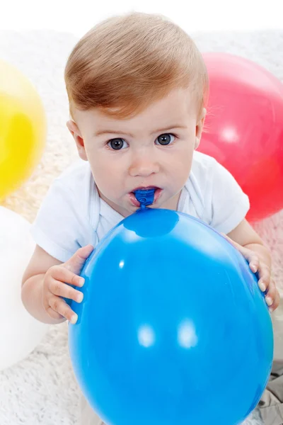 Baby dreng og balloner - Stock-foto
