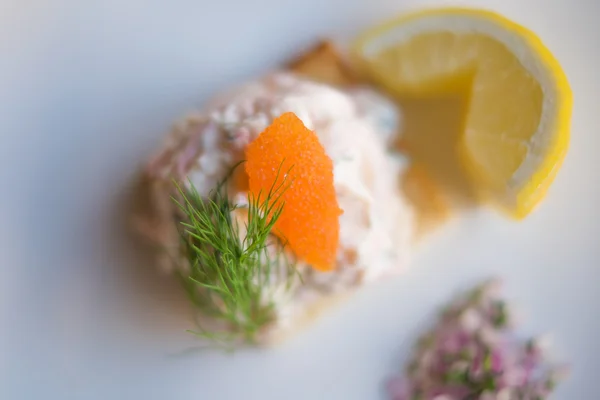 tost skagen karidesli sandviç beyaz tablo s narenciye ile