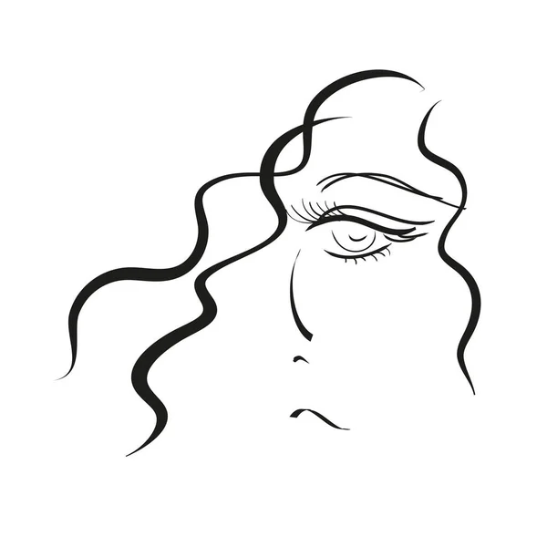 Belles filles lignes de visage. Illustration vectorielle. dessin de contour d'une femme. Pour beauté spa cosmétiques cosmétiques massage visage — Image vectorielle