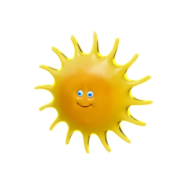 Sun on a white background — Stock Photo, Image