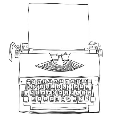  boş kağıt sevimli çizgi sanat resim Hüseyin ile vintagetypewriters