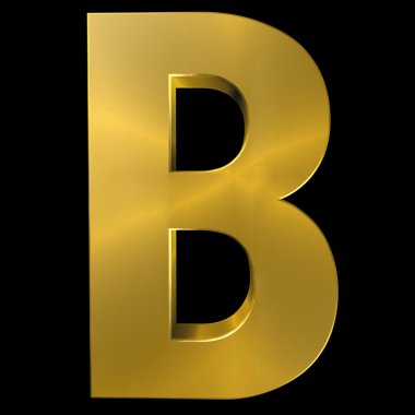 Alfabe altın yazı tipi B