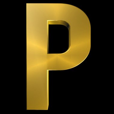 Alfabe altın yazı tipi P