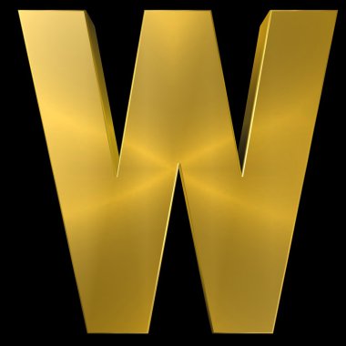Alfabe altın yazı tipi W