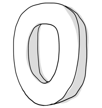 Alfabe yazı tipi O şirin elle çizilmiş