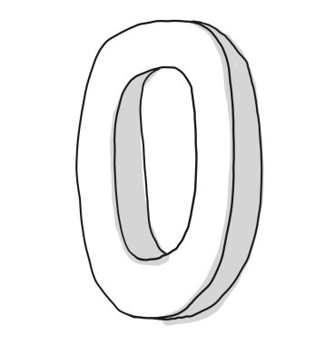 Alfabe yazı tipi sıfır şirin elle çizilmiş