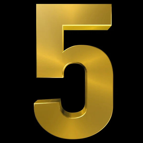Alfabeto gold font 5 — Fotografia de Stock