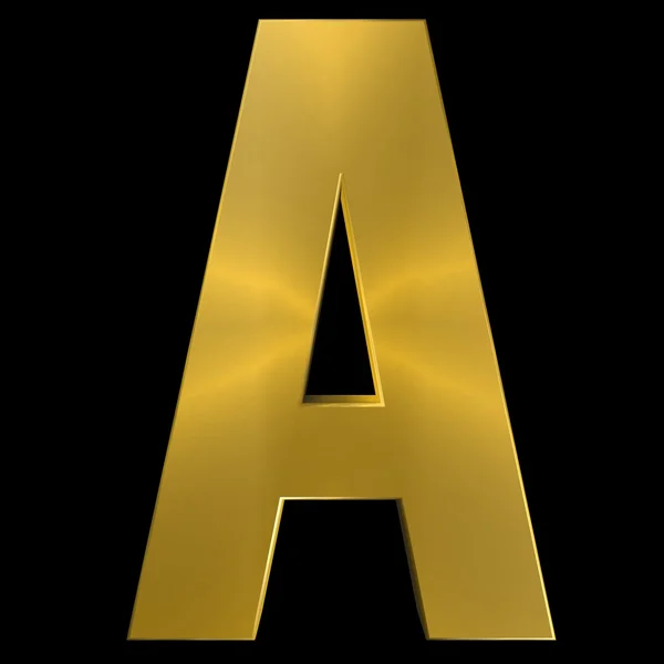 Alfabet guld typsnitt A — Stockfoto