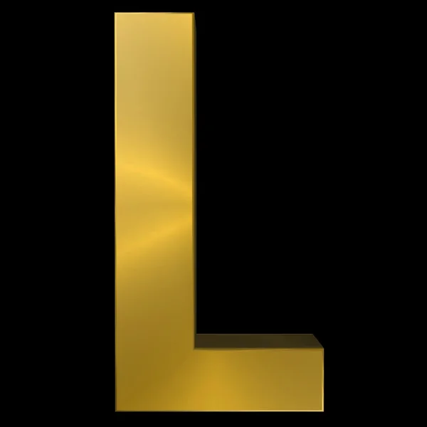 Γραμματοσειρά αλφάβητο χρυσό L — Φωτογραφία Αρχείου