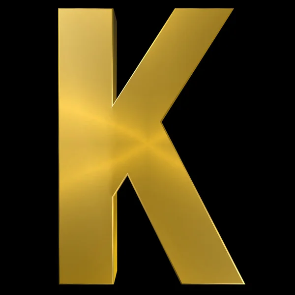 Alfabet goud lettertype K — Stockfoto