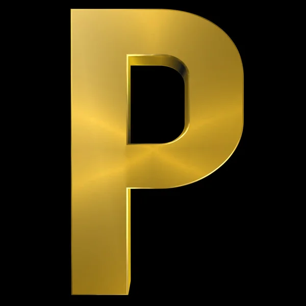 Alfabeto gold font P — Fotografia de Stock