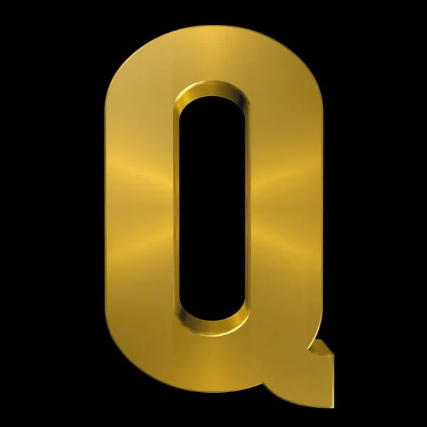 Алфавіту золото шрифт Q — стокове фото