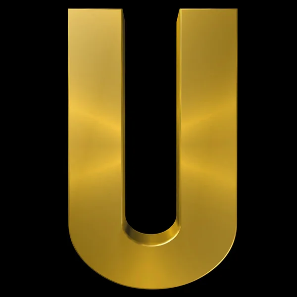 Alfabet złota czcionka U — Zdjęcie stockowe