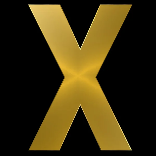 アルファベット ゴールド フォント X — ストック写真