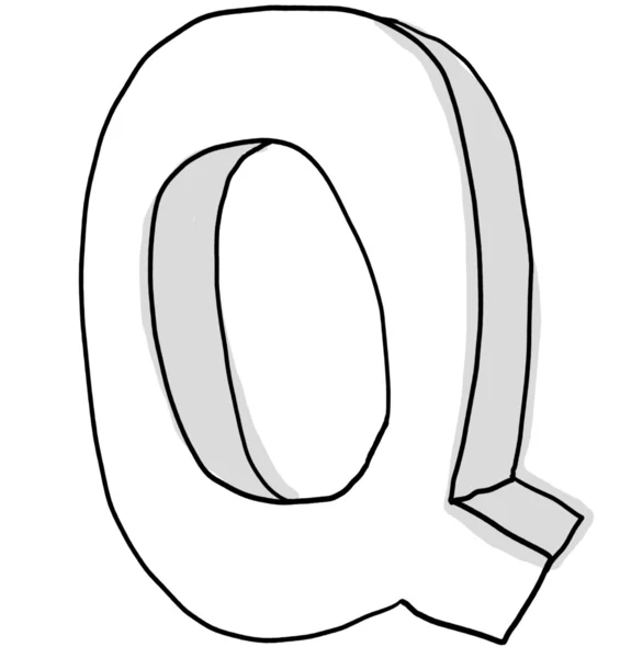 Алфавитный шрифт Q милая рука нарисована — стоковое фото