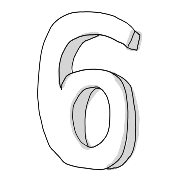 Fonta alfabet enam tangan lucu digambar — Stok Foto