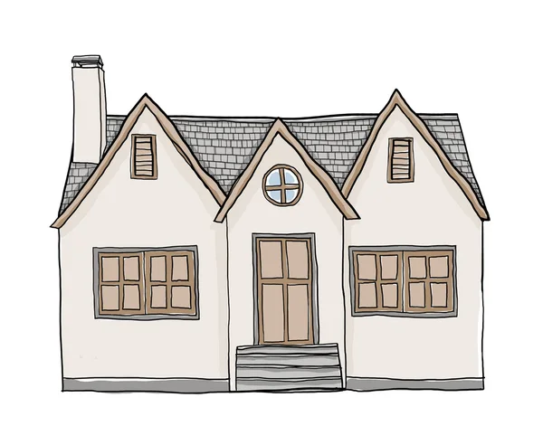 Vintage petite maison illustration mignonne — Photo