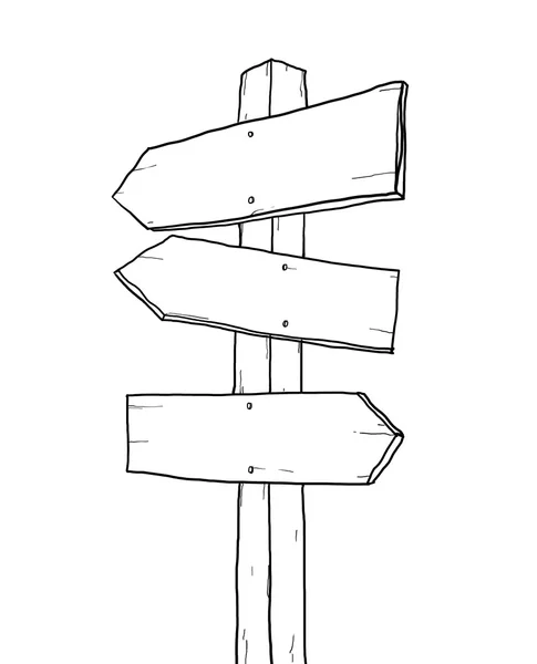 Старая линейная иллюстрация перекрестка знаков — стоковое фото