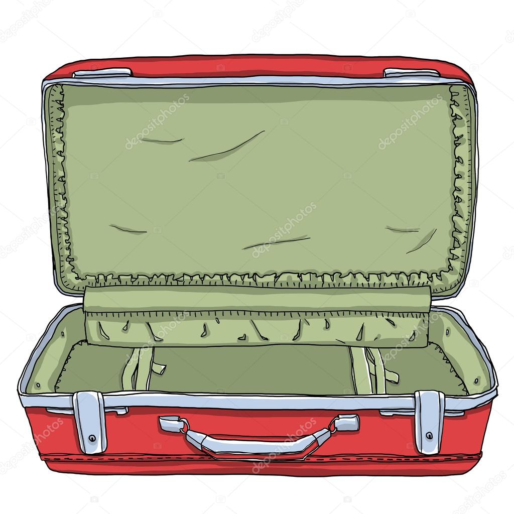 red Vintage Luggage &  Suitcases  Open is empty cute illustratio