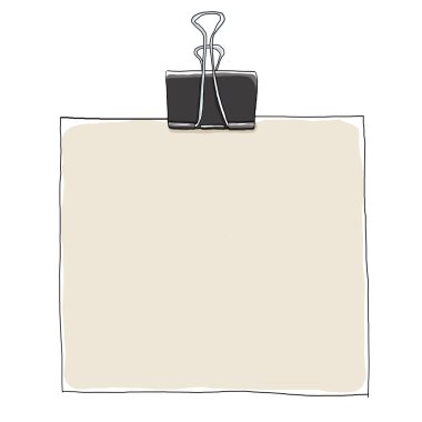 Bağlayıcı klipleri ve boş kağıt resim illüstrasyon