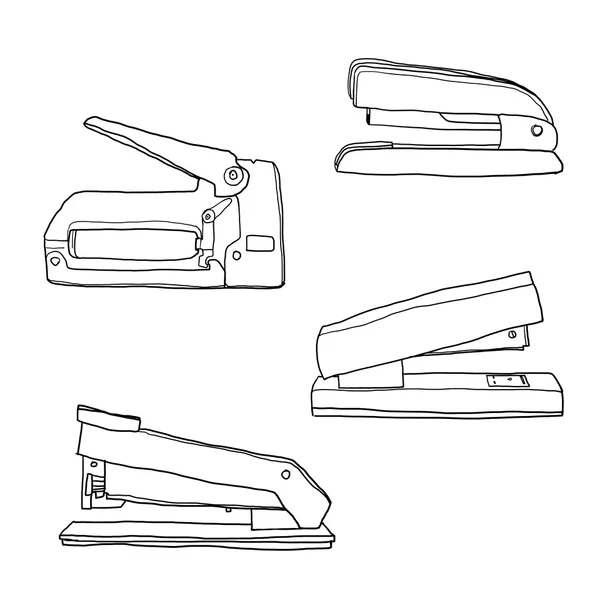 Stapler vintage office supplies line art cute illustration — стоковое фото