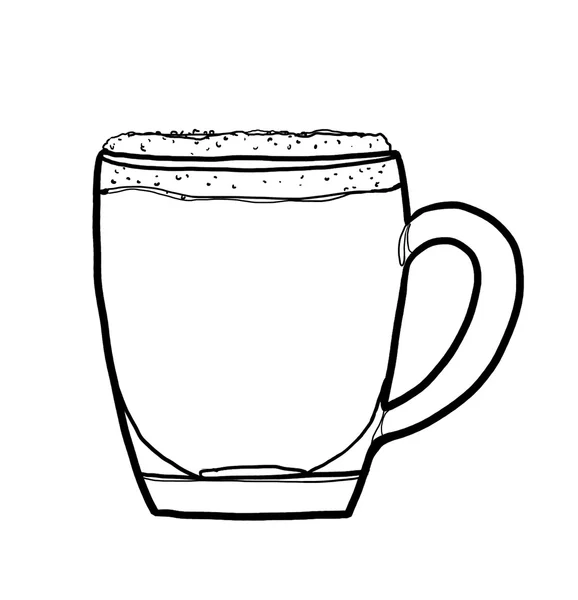 Irish coffee cocktail hand dras line art söt illustration — Stockfoto