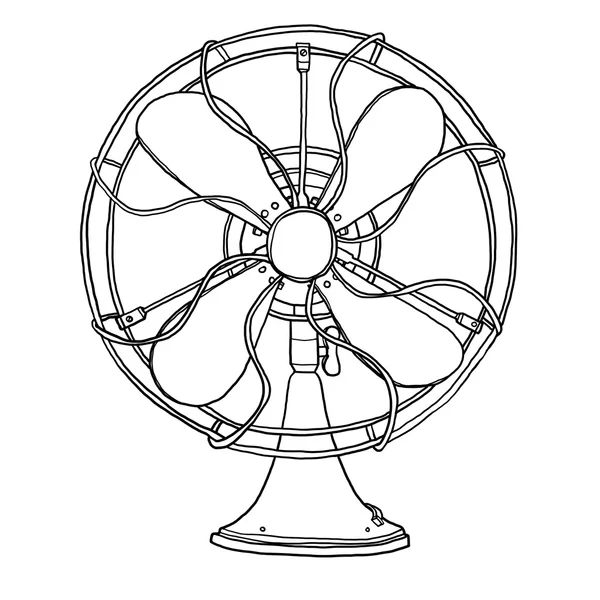 Starý ventilátor ručně tažené roztomilý linie umění ilustrace — Stock fotografie