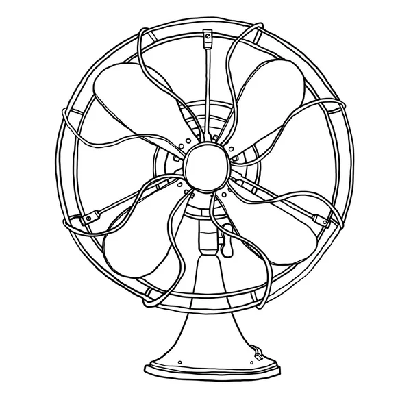 Viejo ventilador mano dibujado lindo línea arte ilustración — Foto de Stock