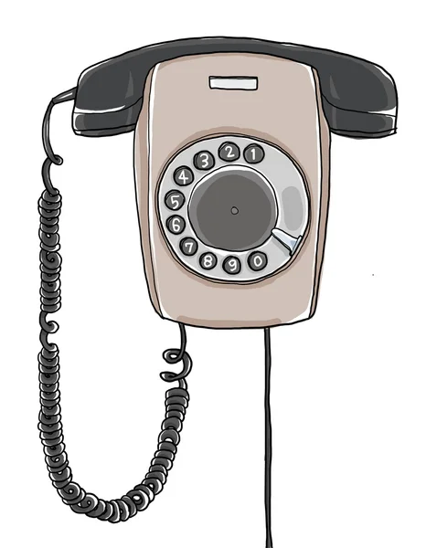 Telephone  wall hanging vintage  retro industrial hand drawn art — Stock Photo, Image