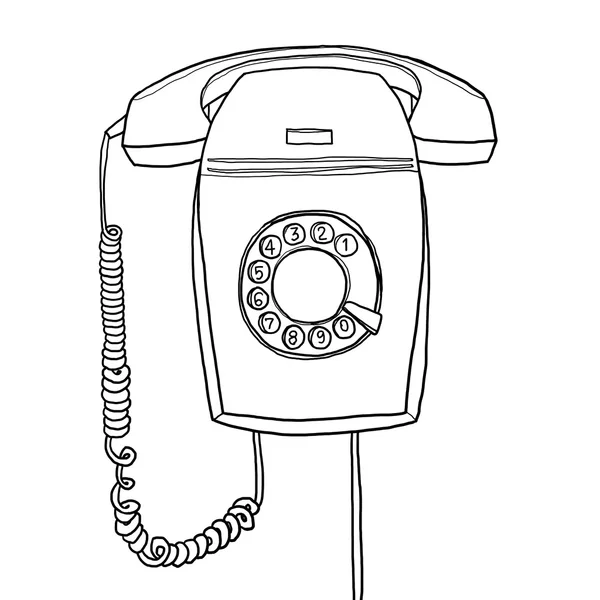 Cinza telefone parede pendurado vintage retro desenho mão industrial — Fotografia de Stock