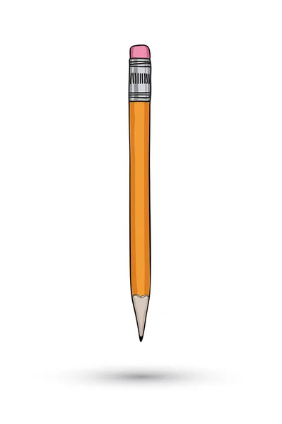 Yellow  pencil hand drawn line art illustration — Stock Photo, Image