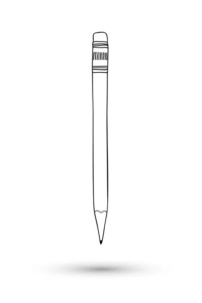 Lápis amarelo desenhado à mão ilustração arte linha — Fotografia de Stock