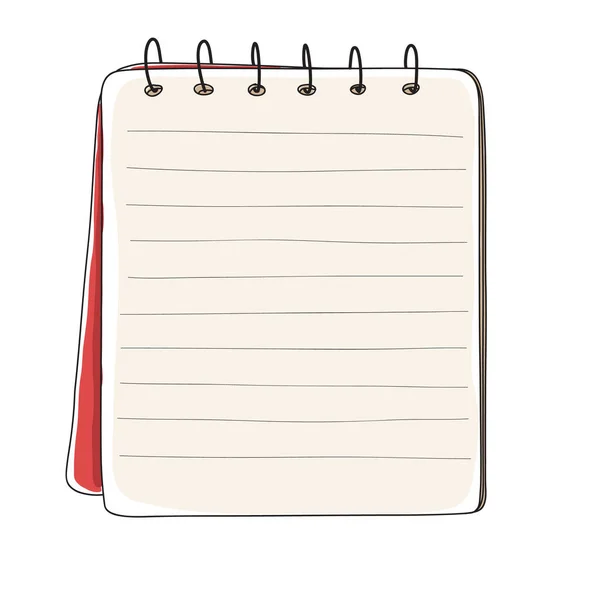 Mini Cuaderno Rojo Dibujado Mano Ilustración Arte Línea Vectorial Vector De Stock