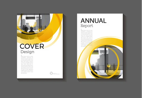 Cover Žlutý Kruh Abstraktní Pozadí Moderní Design Moderní Obal Knihy — Stockový vektor