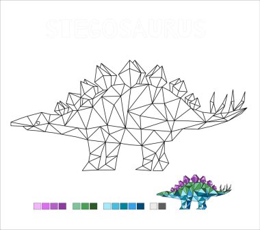 çocuklar için stegosaurus dinazor vektör çizimi