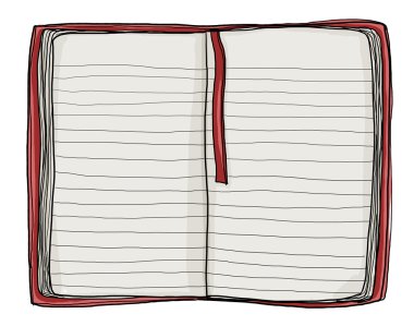 defter kırmızı kapak resmi vintage