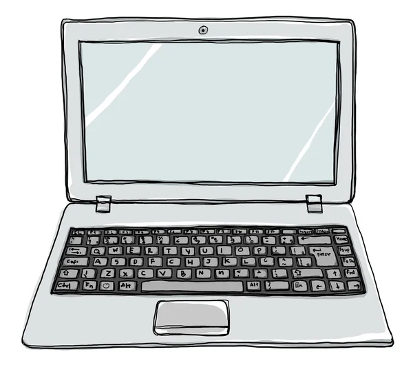 Lap-top σημειωματάριων υπολογιστή χαριτωμένο ζωγραφική — Φωτογραφία Αρχείου