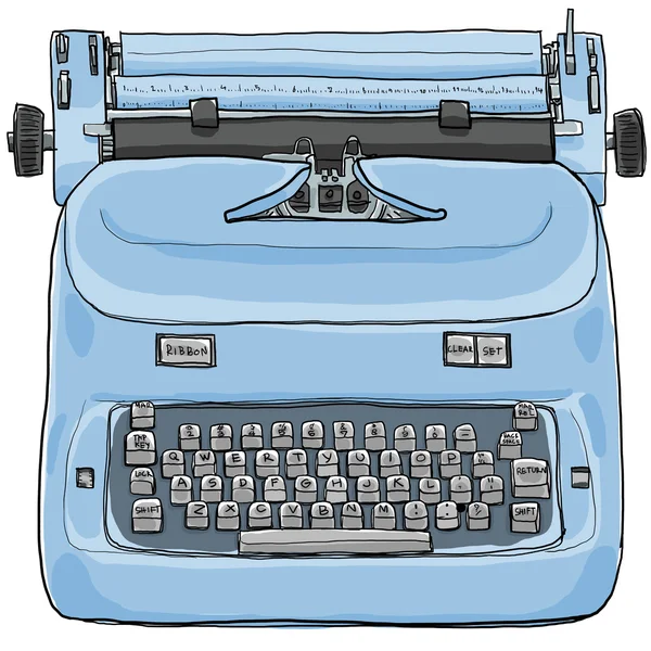 电动老式打字机艺术绘画 — 图库照片